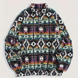 kkboxly  Ethnic Tribal Aztec Print Men's Versatile And Trendy Long Sleeve Fleece Jacket, Suitable For Outdoor Sports In Autumn And Winter