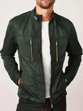 kkboxly  Chic Windbreaker Jacket, Men's Casual Stand Collar Cargo Jacket For Outdoor Activities