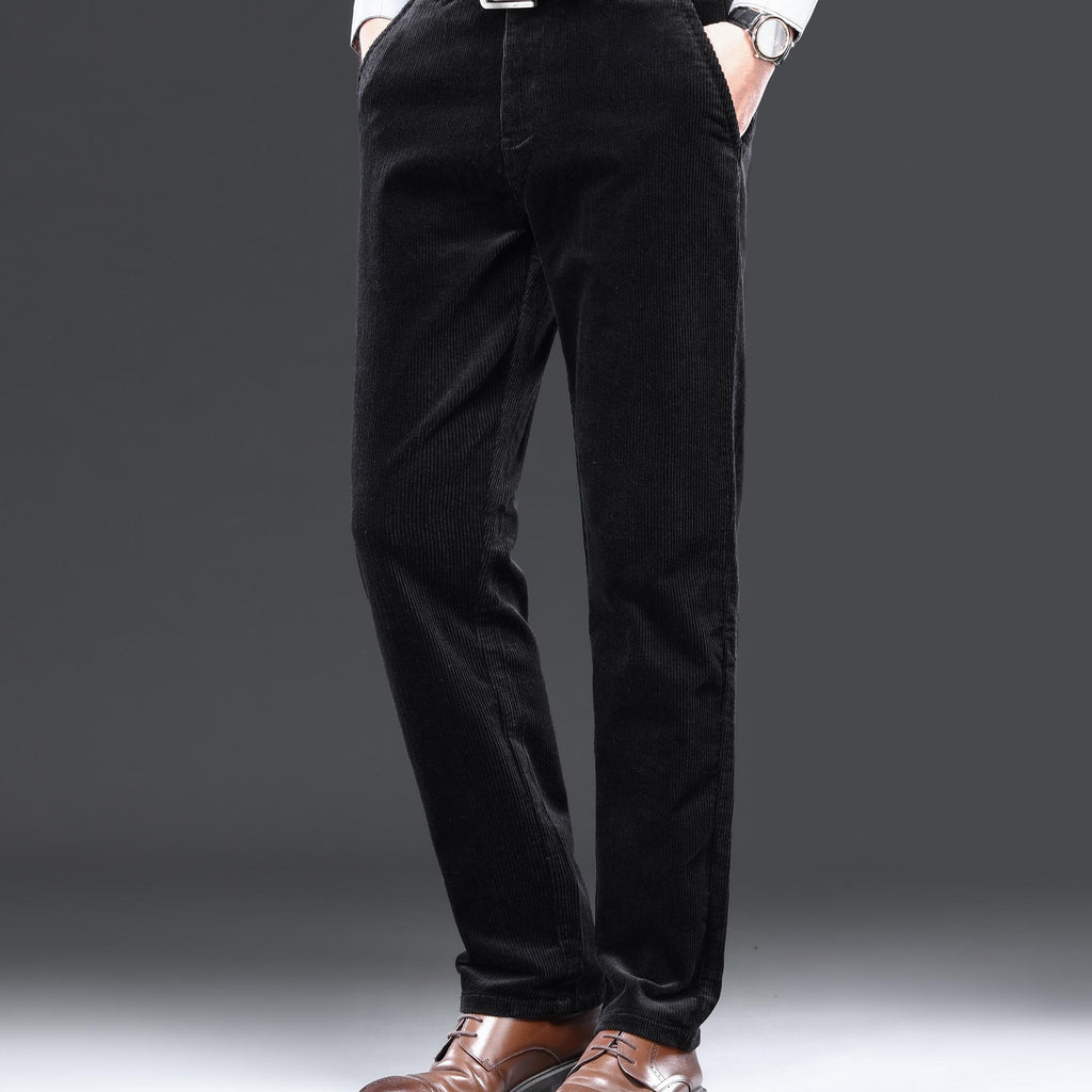 kkboxly  Men's Corduroy Pants For Business, Formal Stretch Straight Leg Pants For Fall Winter