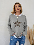 kkboxly  Smiling Face/ Heart Graphic Round Neck Long Sleeve Top, Casual Sports Long Sleeve Sweatshirts,  Women's Athleisure