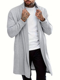 kkboxly  Plus Size Men's Solid Cardigan Fashion Casual Gown Spring Fall Winter Coat, Men's Clothing