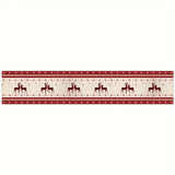 Merry Christmas Table Runner - 13"x70.8" Polyester with Red Elk Design, Perfect for Holiday Dining & Home Decor, Christmas Decor