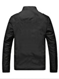 realaiot  Men's Casual Zip Up Windbreaker Jacket, Chic Stand Collar Lightweight Jacket