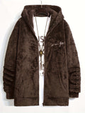 Men's Warm Fleece Hooded Jacket For Fall Winter