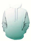 Men's Casual Ombre Hoodie, Chic Sports Tops
