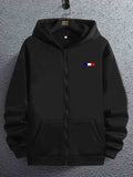 kkboxly  Color Blocks Print Men's Hooded Coat Casual Long Sleeve Hoodies With Zipper Gym Sports Hooded Jacket For Spring Fall