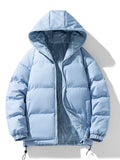 kkboxly Men's Casual Reversible Padded Jacket, Warm Thick Coat For Fall Winter