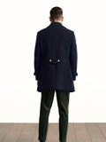 kkboxly  Men's Trendy Retro Solid Long Sleeve Coat Windbreaker Lapel Long Overcoat For Autumn Winter