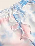 kkboxly  Small Size & Order Size Up, New Men's Drawstring Print Tie-dye Beach Shorts