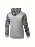 kkboxly  Zip Up Camouflage Long Sleeve Loose Outerwear Thermal Mens Fall Winter Jacket, Fuzzy Hoodie With Pockets