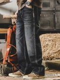 Men's Casual Loose Fit Jeans, Chic Street Style Distressed Retro Jeans