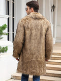 kkboxly  Men's Trendy Polar Fleece Fluffy Coat Warm Jacket Long Coat Outwear Solid  For Men Winter Autumn Hiphop Style Streetwear