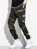kkboxly  Men's Camo Print Flap Pocket Cargo Pants