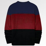 kkboxly  Men's Color Block Crew Neck Pullovers Knit Sweater Top