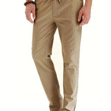 Men's Business Casual Pants European And American Loose Elastic Waist Cotton All-match Solid Color Men's Long Pants