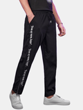 kkboxly  Zipper Design, Men's Letter Pants, Drawstring Pocket Casual Comfy Trousers