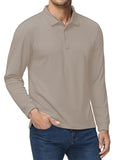 kkboxly  Sun Block Regular Fit Solid Color Golf Shirts, Men's Casual V-Neck Pullover Long Sleeves For Spring Summer, Men's Clothing