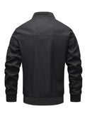 kkboxly  Men's Multi Pocket Bomber Jacket, Casual Chic Baseball Collar Cargo Jacket For Outdoor Activities