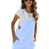 kkboxly  Solid Cami Jumpsuit, Casual Sleeveless Comfy Short Length Jumpsuit With Pockets, Women's Clothing