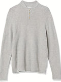kkboxly  Plus Size Men's Casual Long-sleeved Textured Sweater Bottoming Wear For Spring/autumn/winter