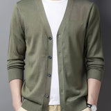 kkboxly  Plus Size Men's V-Neck Casual Button Sweater Cardigan For Autumn/Winter