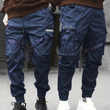kkboxly Classic Design Multi Flap Pockets Cargo Pants,Men's Loose Fit Drawstring Kpop Cargo Pants，For Skateboarding,Street,Outdoor Camping