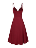 Twist Spaghetti Strap Dress, Elegant Solid Sleeveless Split Dress, Women's Clothing