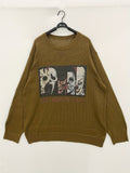 kkboxly  Men's Film Style Characters Graphic Print Sweater, Spring/autumn Fashion Knit Pullover Hip Hop Sweater For Big & Tall Males, Plus Size