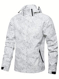 kkboxly  Men's Casual Lightweight Waterproof Windbreaker Jacket, Full Zip Up Hooded Shell Outdoor Hiking Coat For Autumn And Winter
