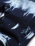 kkboxly  Slim Fit Ripped Denim Shorts, Men's Casual Street Style High Stretch Distressed Denim Shorts For Summer