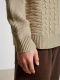 kkboxly  Men's Fashion Cable Knit Sweater For Spring/autumn/winter, Oversized Casual Long Sleeve Pullover Sweater, Plus Size