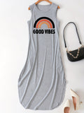 kkboxly Feel the Good Vibes in This Stylish Letter Print Dress - Perfect for Any Season!