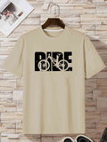 kkboxly  'Ride' Bike Cycling Print T Shirt, Tees For Men, Casual Short Sleeve Tshirt For Summer Spring Fall, Tops As Gifts