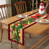 1pc, Christmas Table Runner, Tablecloths, Holiday Decorations, Christmas Party Decor, Table Decor