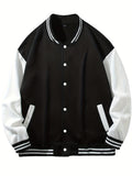 kkboxly  Mythic Creature Dragon Pattern Casual Lightweight Plush Varsity Jacket, Men's Jacket For Fall Winter Outdoor