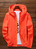 kkboxly  Men's Casual Zipper Pocket Hooded Windbreaker Jacket, Chic Zip Up Jacket For Outdoor Activities
