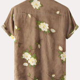 kkboxly  Men's Hawaiian Shirts Summer Floral Print Short Sleeve Button Down Shirt Tropical Holiday Beach Casual Tops