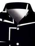 kkboxly Men's Shirt Top Turn-Down Collar Long Sleeve Closure Regular Fit Geometric Pattern Male Casual Shirt For Daily Formal Dress Clubwear