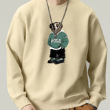 kkboxly  Men's Cartoon Bear Print Crewneck Sweatshirt