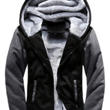 kkboxly Men's Winter Thick And Padded Warm Zip Up Hooded Jacket Best Sellers