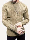 kkboxly  Fashionable Men's Solid Color Knit Sweater Plus Size Male's Pullover Sweater For Autumn And Winter, Leisurewear For Big And Tall Guys