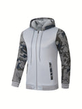 kkboxly  Zip Up Camouflage Long Sleeve Loose Outerwear Thermal Mens Fall Winter Jacket, Fuzzy Hoodie With Pockets