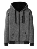 kkboxly  Warm Classic Design Hooded Jacket, Men's Casual Zip Up Medium Stretch Knitted Jacket Coat For Fall Winter Fitness Outdoor