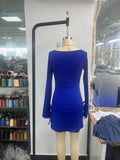 kkboxly  Squared Neck Split Dress, Club Wear Solid Bodycon Mini Dress, Women's Clothing