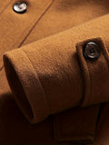 kkboxly  Men's Casual Lapel Overcoat, Single Breasted Winter Jacket Trench Coat For Business Leisure Activities