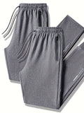 kkboxly  Men's Stylish Comfy Solid Joggers With Pockets, Active Breathable Slim-fit Drawstring Men's Bottom Clothing For Hiking Jogging Cycling Outdoor Fitness Workout