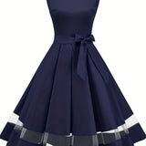 kkboxly  Cocktail Party A-line Dress, Vintage Sleeveless Prom Dress, Women's Clothing