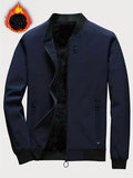 kkboxly  Solid Color Men's Stand Collar Jacket Casual Long Sleeve With Zipper Gym Sports Coat For Spring Fall