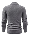 kkboxly  All Match Knitted Sweater, Men's Casual Warm Middle Stretch Shawl Collar Pullover Sweater For Men Fall Winter