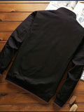 kkboxly  Men's Fashion Casual Mature Band Collar Jacket For Spring/autumn, Oversized Loose Fit Long Sleeve Coat For Males, Men's Clothing, Plus Size